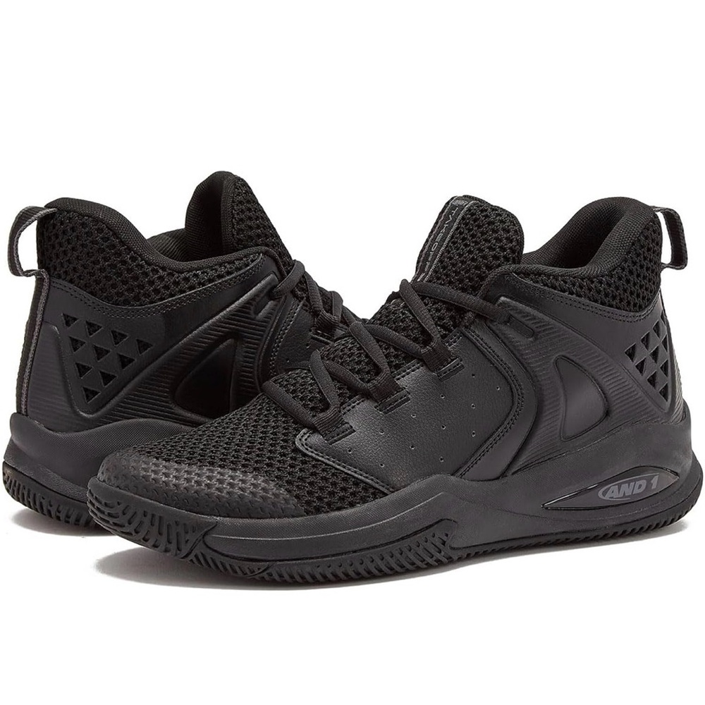 And1 Men's All-Black Lightweight Basketball Sneakers